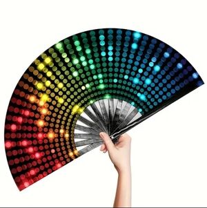 Colorful Dotted Hand Fan